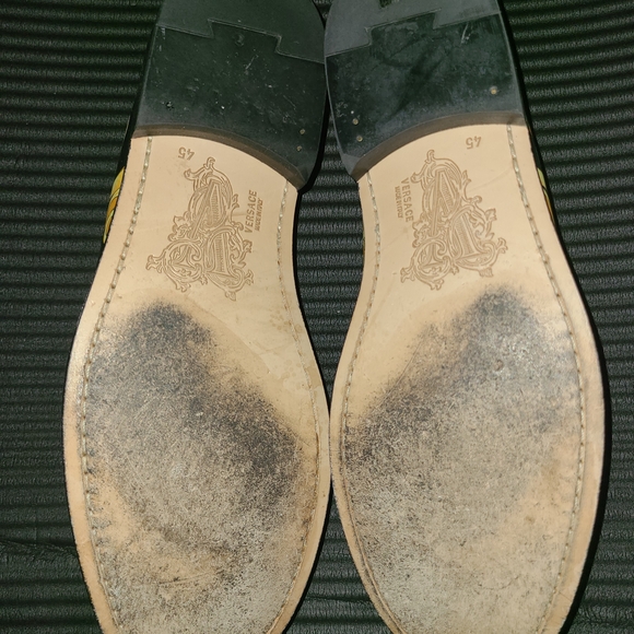 Versace Men's Gold and White Baroque Loafers - Picture 5 of 6